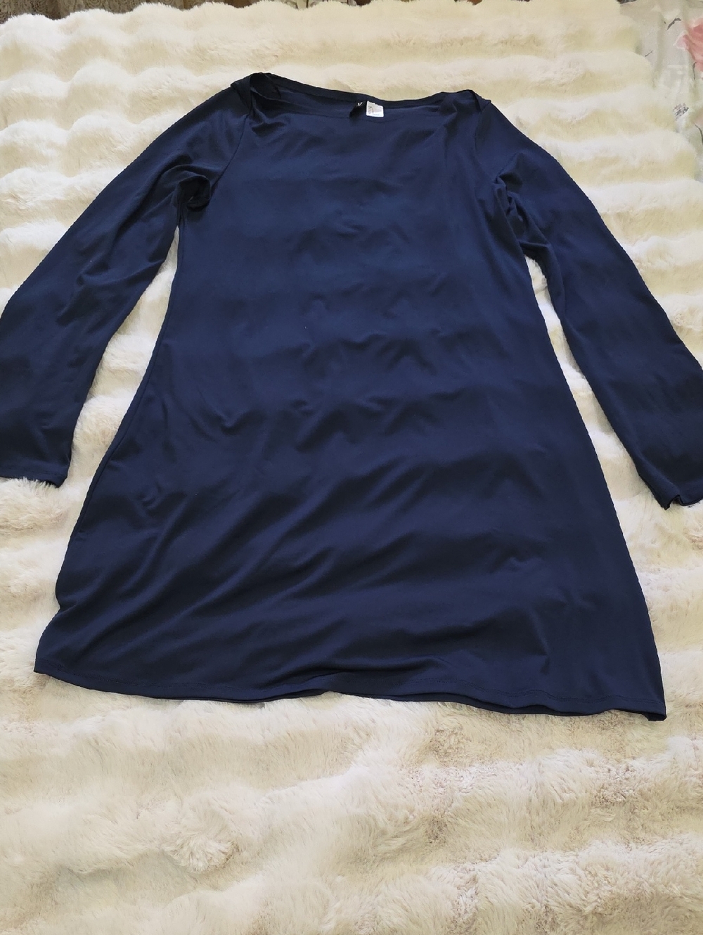 Divided Navy Long-Sleeve Shift Dress